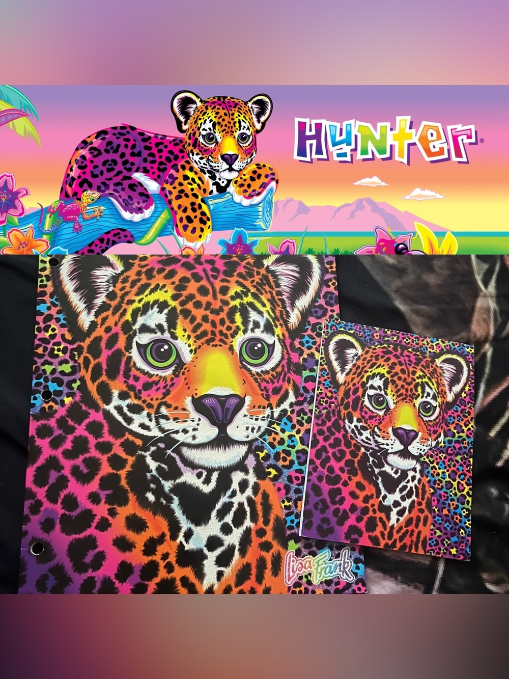 Lisa Frank “Hunter” Neon Leopard Folder & Notepad